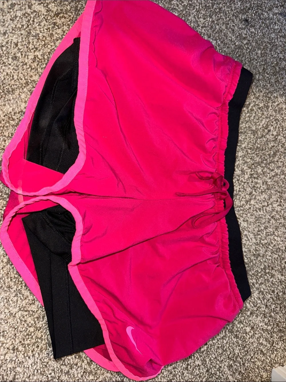 Nike Women's Hot Pink and Black Athletic Shorts